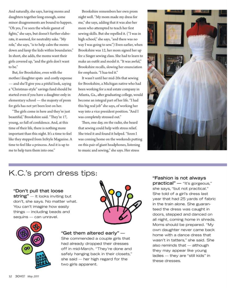Kc Creative Writing 30WEST article written about KC’s Creations in May 2011 – KC's Creations